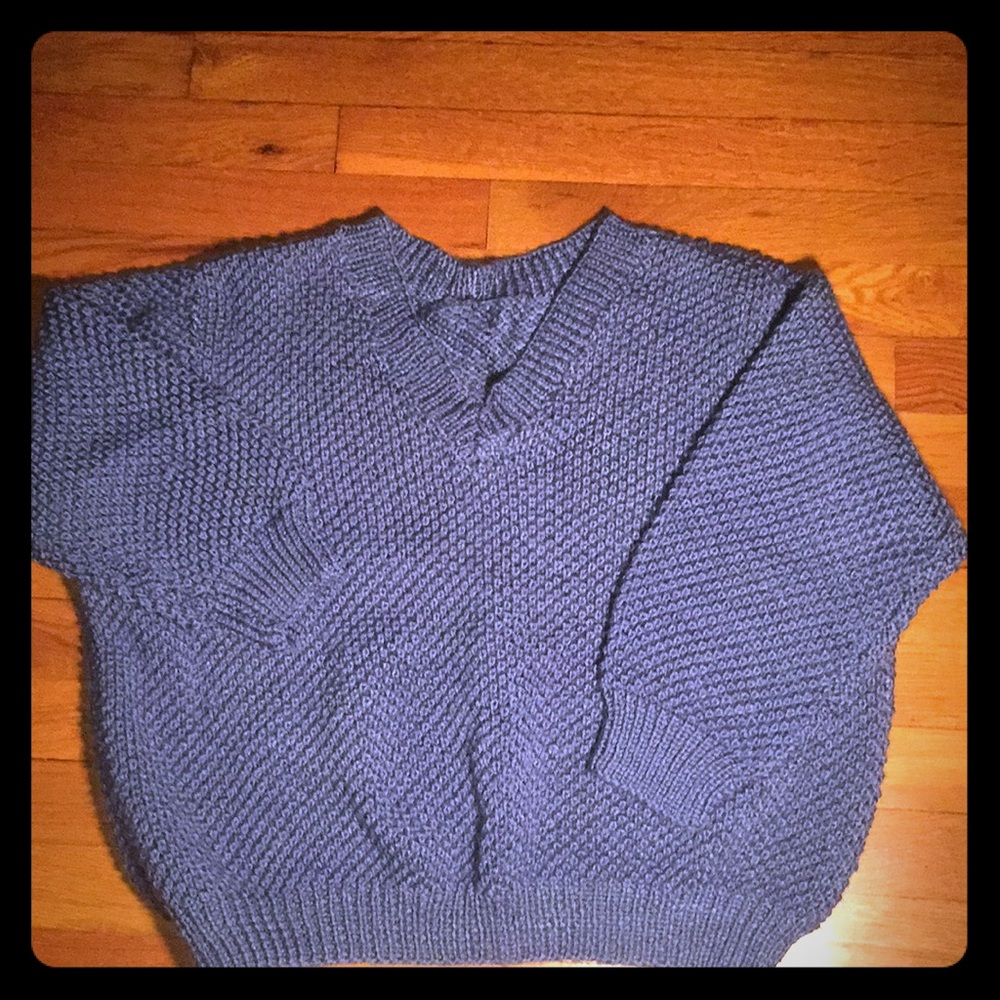 Handmade blue knit sweater